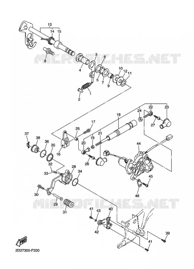 AXE DE SELECTEUR / PEDALE Yamaha MOTO 1300 2009 FJR AS ABS  FJR1300AS