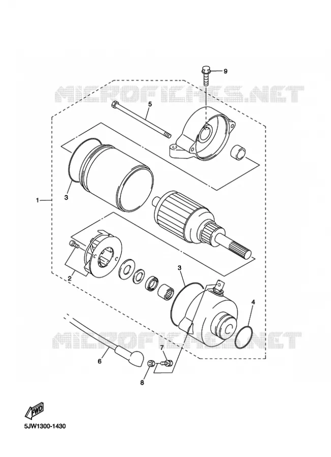 DEMARREUR Yamaha MOTO 1300 2009 FJR AS ABS  FJR1300AS