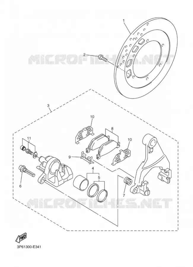 ETRIER DE FREIN ARRIERE Yamaha MOTO 1300 2010 FJR AS  FJR1300AS