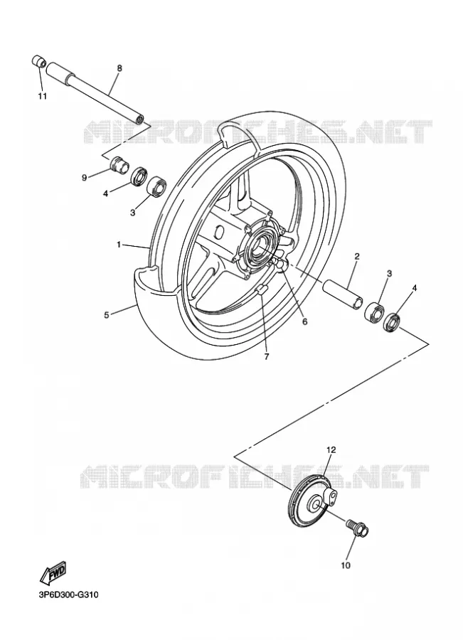 ROUE AVANT Yamaha MOTO 1300 2010 FJR AS  FJR1300AS