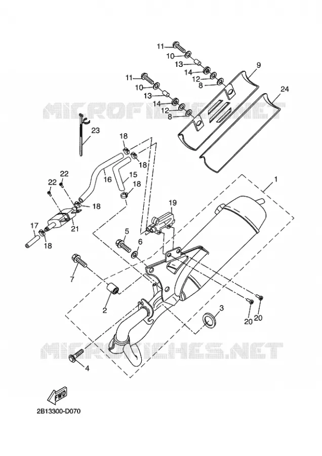 ECHAPPEMENT Yamaha SCOOTER 50 2009 SLIDER  EW50N SLIDER