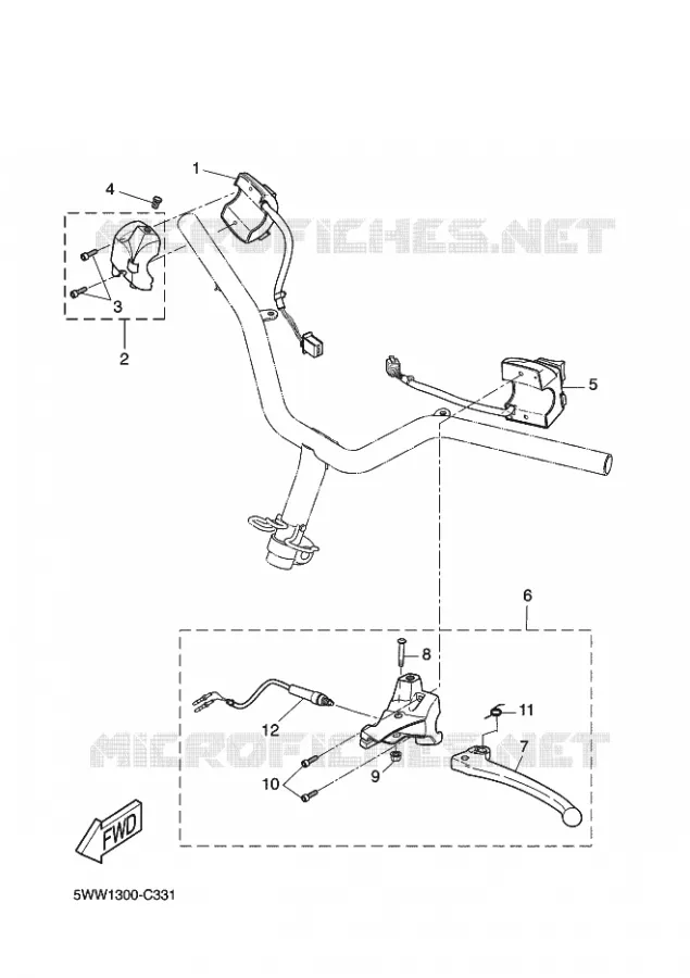 COMMODO / LEVIER Yamaha SCOOTER 50 2009 BOOSTER  CW50