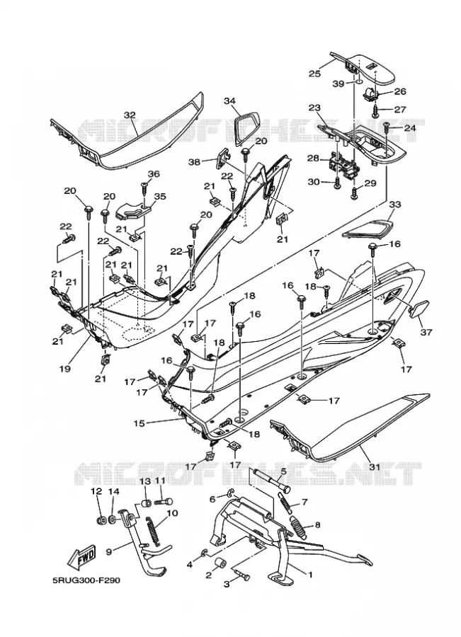 SUPPORT / REPOSE PIEDS Yamaha SCOOTER 400 2009 MAJESTY  YP400 MAJESTY400