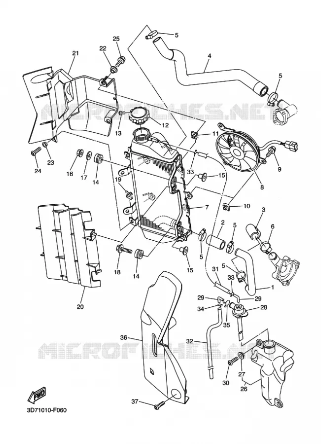 RADIATEUR / DURITES Yamaha MOTO 250 2009 WR-R  WR250R