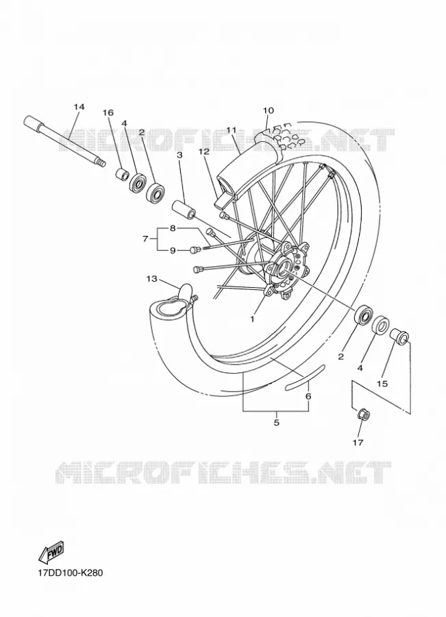ROUE AVANT Yamaha MOTO 250 2011 YZF  YZ250F