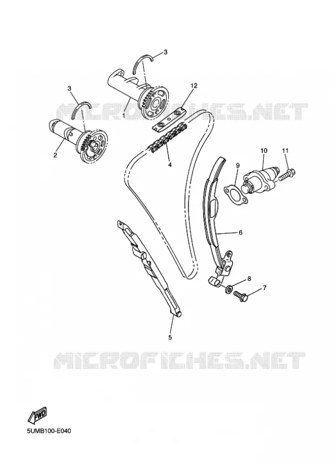 ARBRE A CAMES / CHAINE DE DISTRIBUTION Yamaha MOTO 250 2009 WRF  WR250F