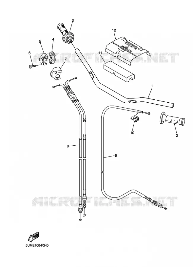 GUIDON ET CABLES Yamaha MOTO 250 2009 WRF  WR250F