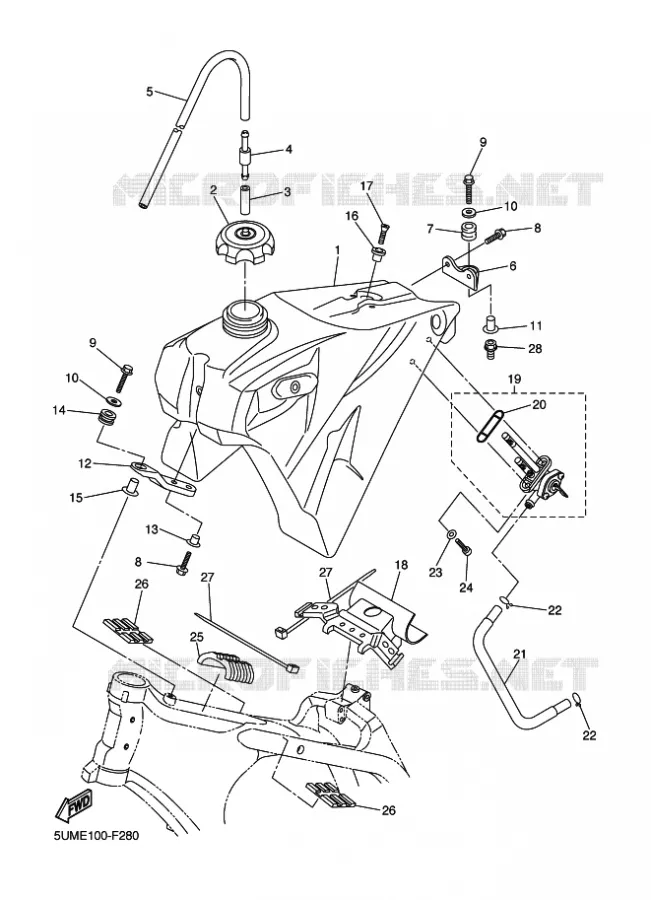 RESERVOIR A ESSENCE Yamaha MOTO 250 2009 WRF  WR250F
