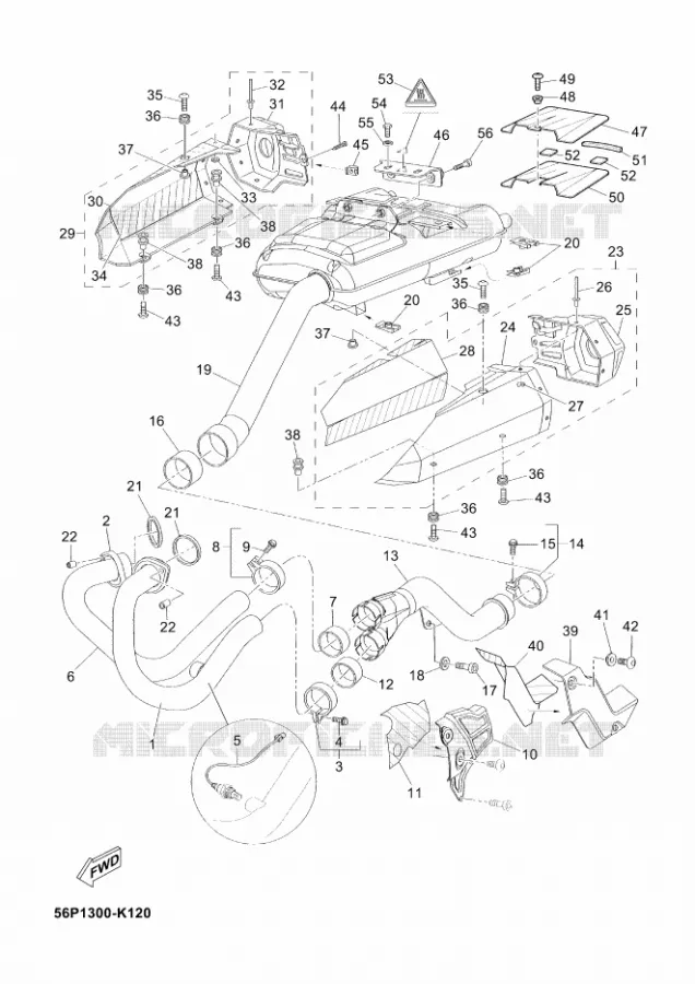 ECHAPPEMENT Yamaha MOTO 660 2013 TENERE ABS  XT660ZA