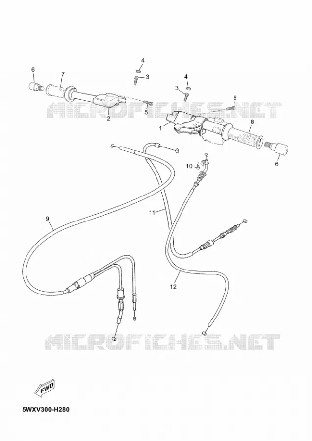 GUIDON ET CABLES Yamaha MOTO 50 2009 TZR  TZR50