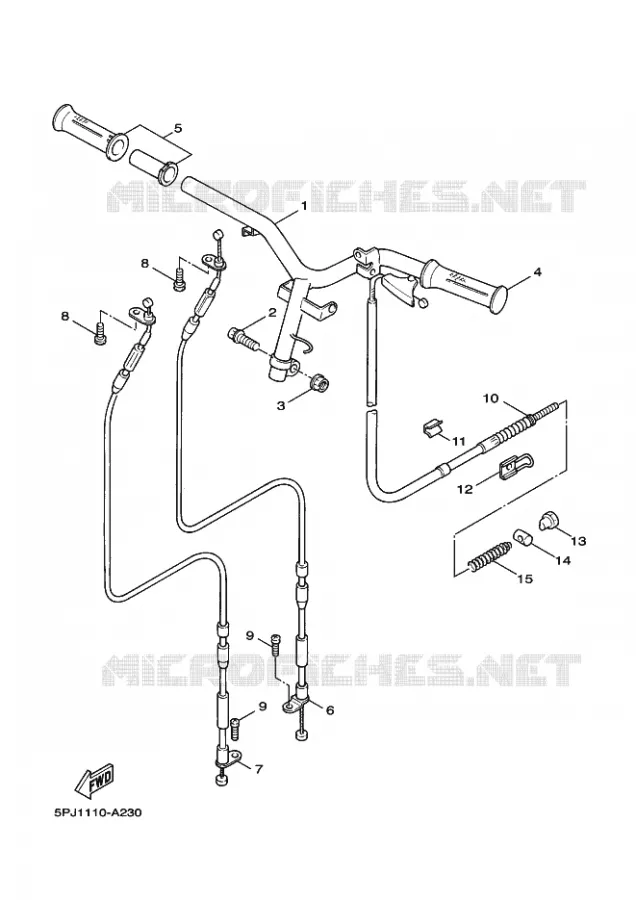 GUIDON ET CABLES Yamaha SCOOTER 50 2009 BWS  YW50Y BWS 50