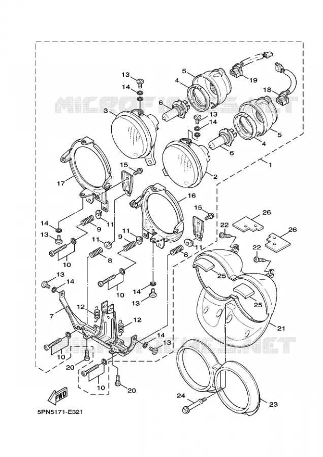 PHARE  Yamaha SCOOTER 50 2009 BWS  YW50Y BWS 50