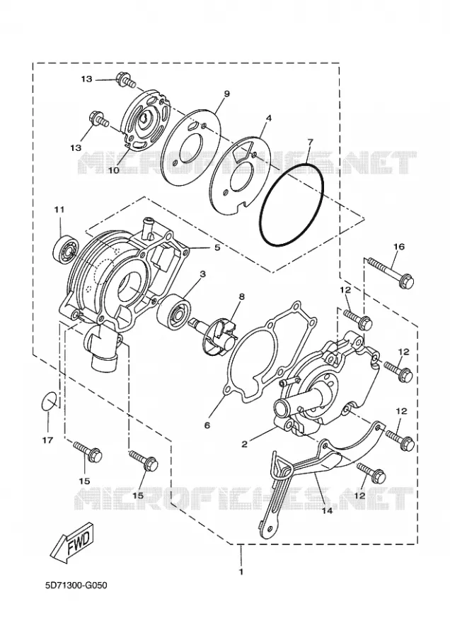 POMPE A EAU / DURITES Yamaha MOTO 125 2009 R125  YZF-R125