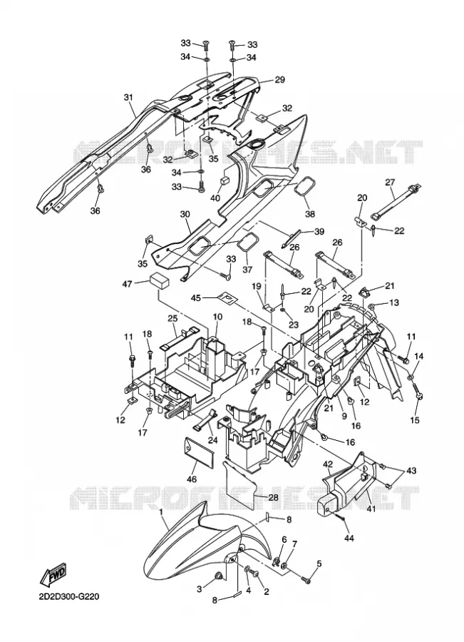 GARDE BOUE Yamaha MOTO 1300 2009 FJR AS ABS  FJR1300AS