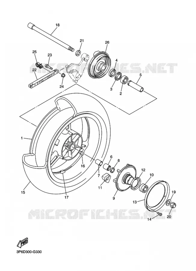 ROUE ARRIERE Yamaha MOTO 1300 2009 FJR AS ABS  FJR1300AS
