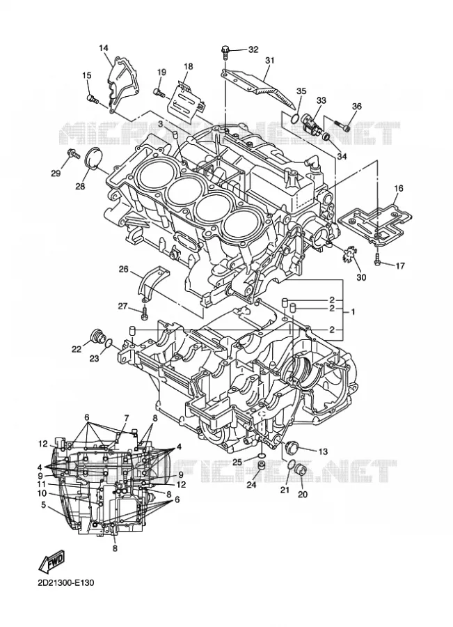 CARTER MOTEUR Yamaha MOTO 1300 2009 FJR AS ABS  FJR1300AS
