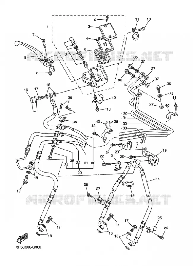 MAITRE CYLINDRE DE FREIN AVANT Yamaha MOTO 1300 2009 FJR AS ABS  FJR1300AS
