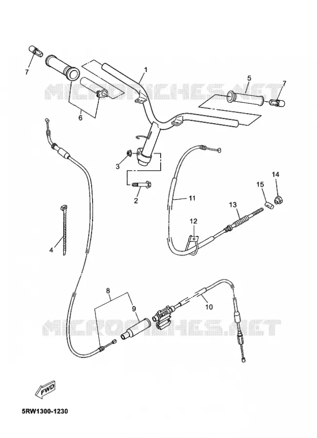 GUIDON ET CABLES Yamaha SCOOTER 50 2009 MACH  CS50 MACH G AIR