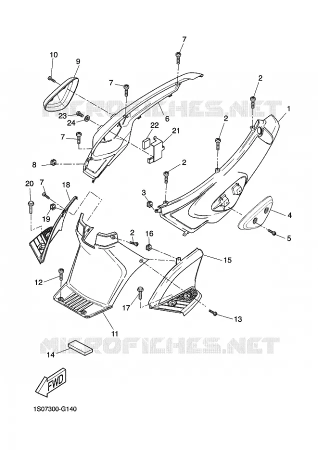 COUVERCLE LATERAL Yamaha SCOOTER 50 2009 STUNT NAKED  EW50N STUNT NAKED