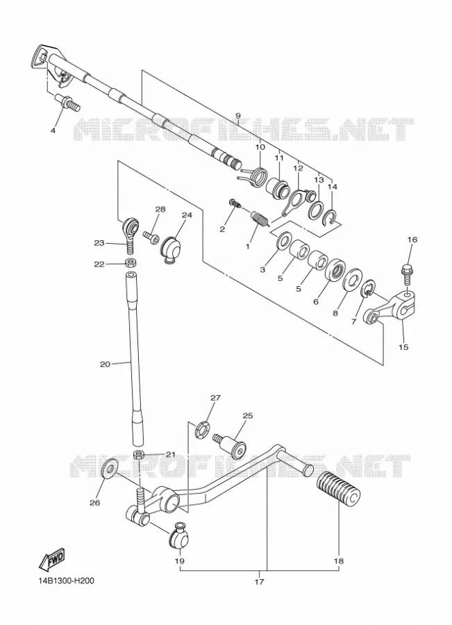 AXE DE SELECTEUR / PEDALE Yamaha MOTO 1000 2009 R1  YZF-R1 R1