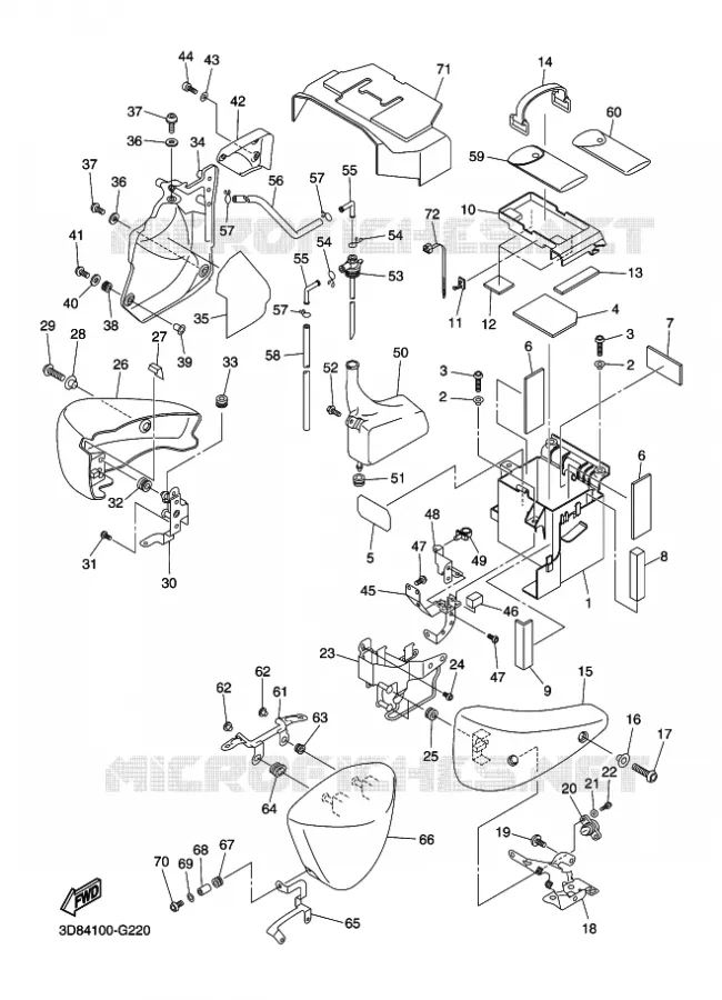 COUVERCLE LATERAL Yamaha MOTO 1300 2009 MIDNIGHT STAR  XVS1300A MIDNIGHT STAR