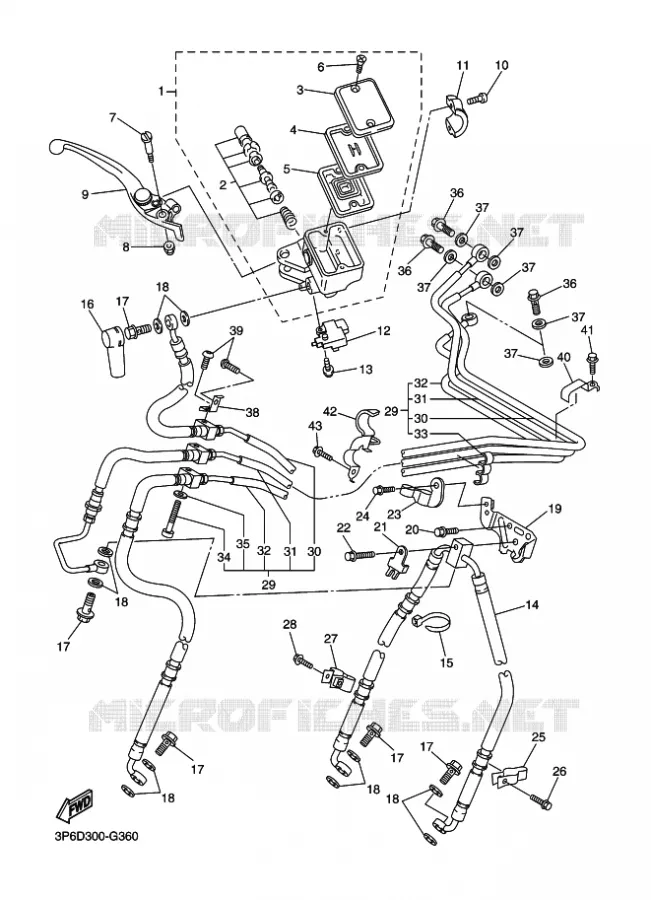 MAITRE CYLINDRE DE FREIN AVANT Yamaha MOTO 1300 2009 FJR ABS  FJR1300A