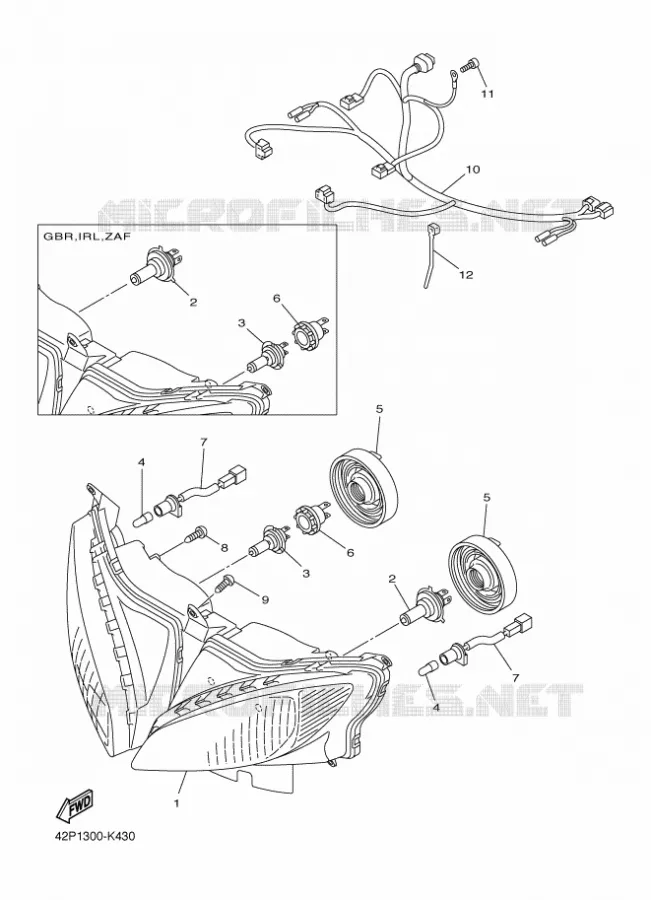 PHARE  Yamaha MOTO 800 2013 FAZER ABS  FZ8-SA