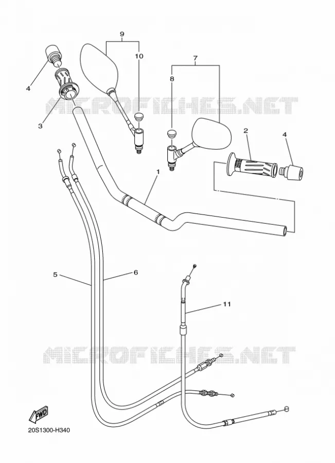 GUIDON ET CABLES Yamaha MOTO 600 2009 XJ6 ABS  XJ6NA XJ6