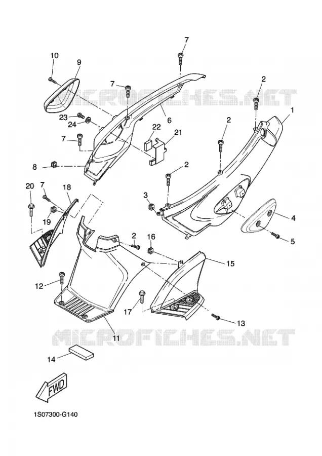 COUVERCLE LATERAL Yamaha SCOOTER 50 2009 SLIDER  EW50N SLIDER