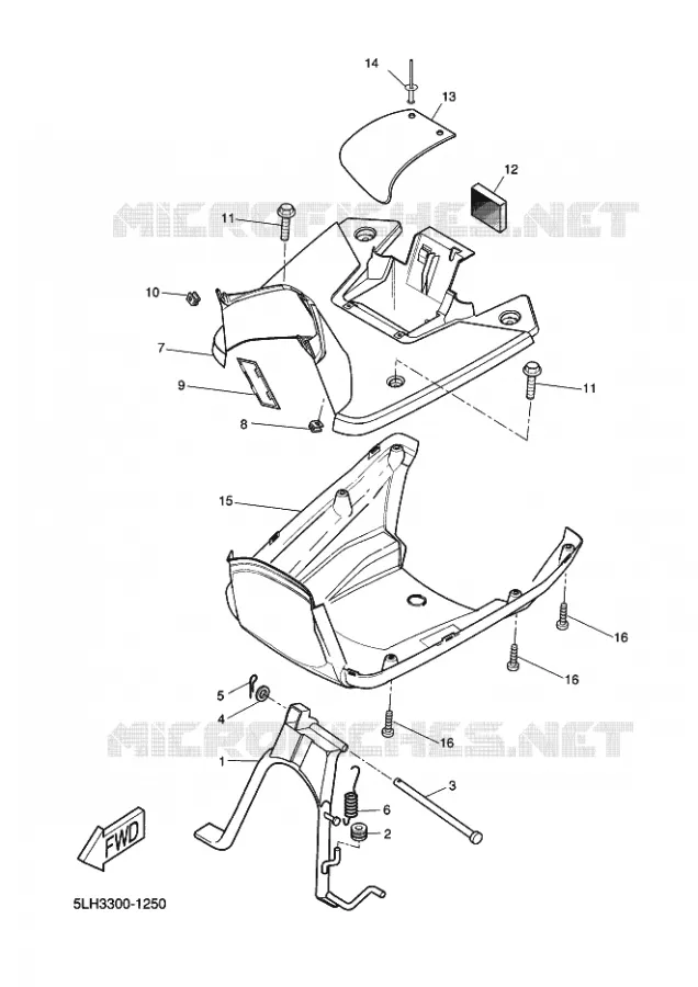 SUPPORT / REPOSE PIEDS Yamaha SCOOTER 50 2009 STUNT NAKED  EW50N STUNT NAKED