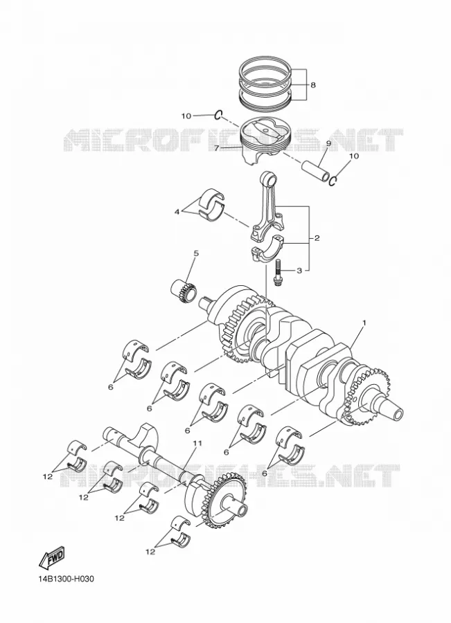 VILEBREQUIN / PISTON Yamaha MOTO 1000 2009 R1  YZF-R1 R1