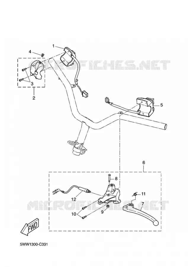 COMMODO / LEVIER Yamaha SCOOTER 50 2009 BOOSTER  CW50