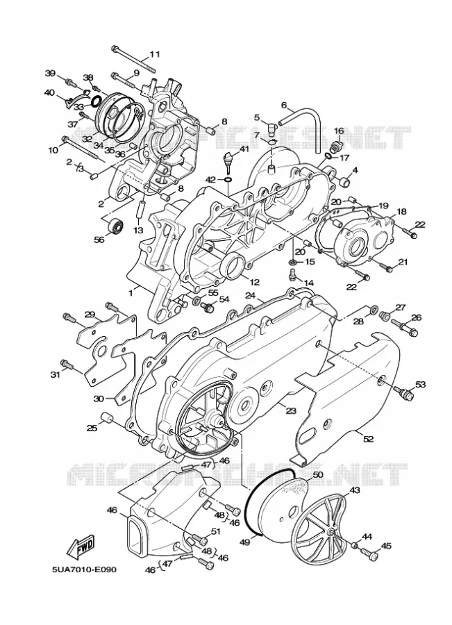 CARTER MOTEUR Yamaha SCOOTER 125 2009 FLAME X  XC125 FLAME X