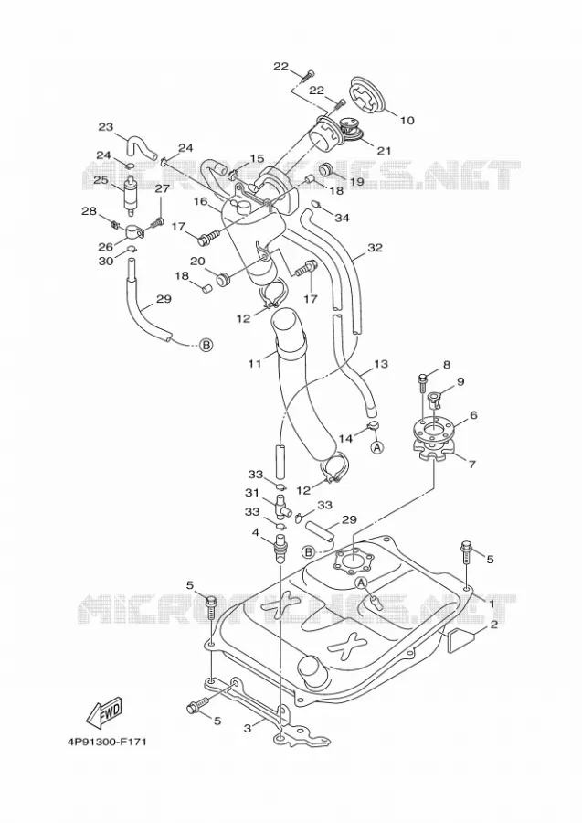 RESERVOIR A ESSENCE Yamaha SCOOTER 125 2009 FLAME X  XC125 FLAME X
