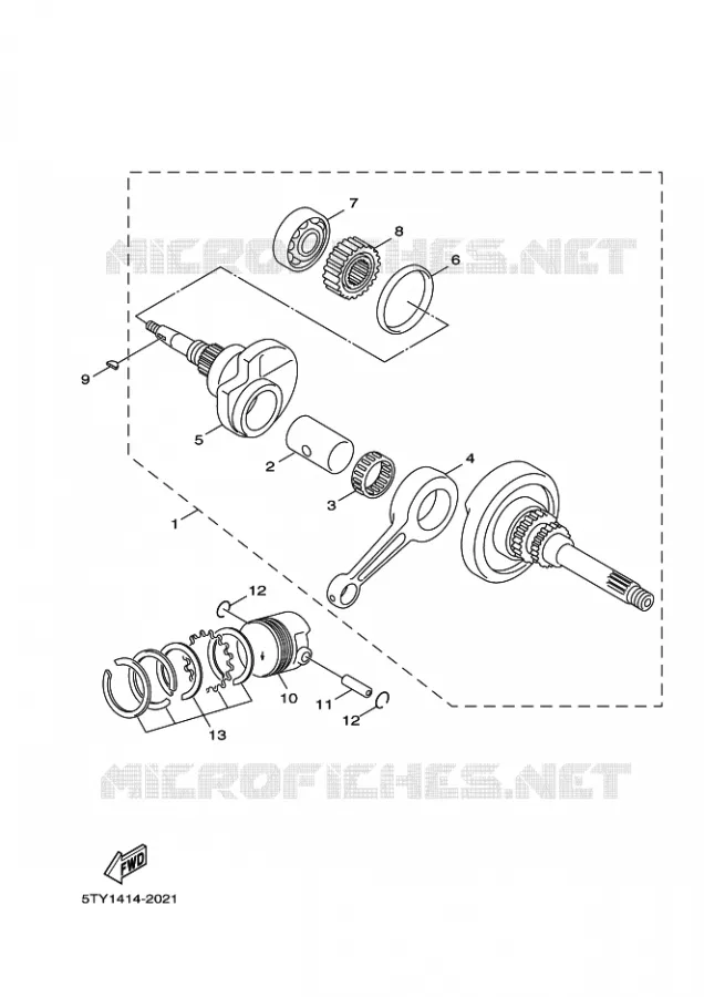 VILEBREQUIN / PISTON Yamaha SCOOTER 125 2009 FLAME X  XC125 FLAME X