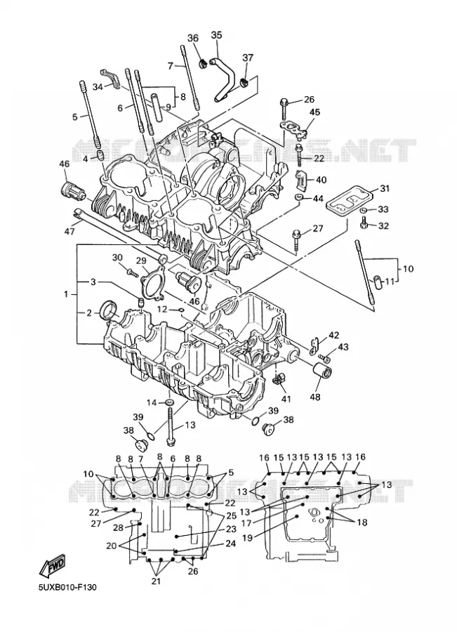 CARTER MOTEUR Yamaha MOTO 1300 2009 XJR  XJR1300