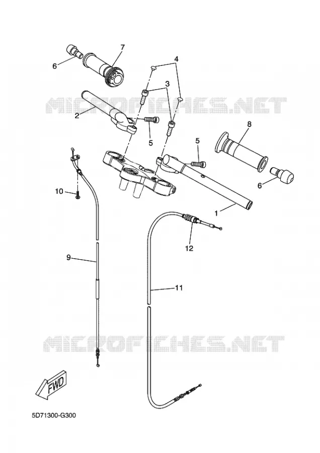 GUIDON ET CABLES Yamaha MOTO 125 2009 R125  YZF-R125
