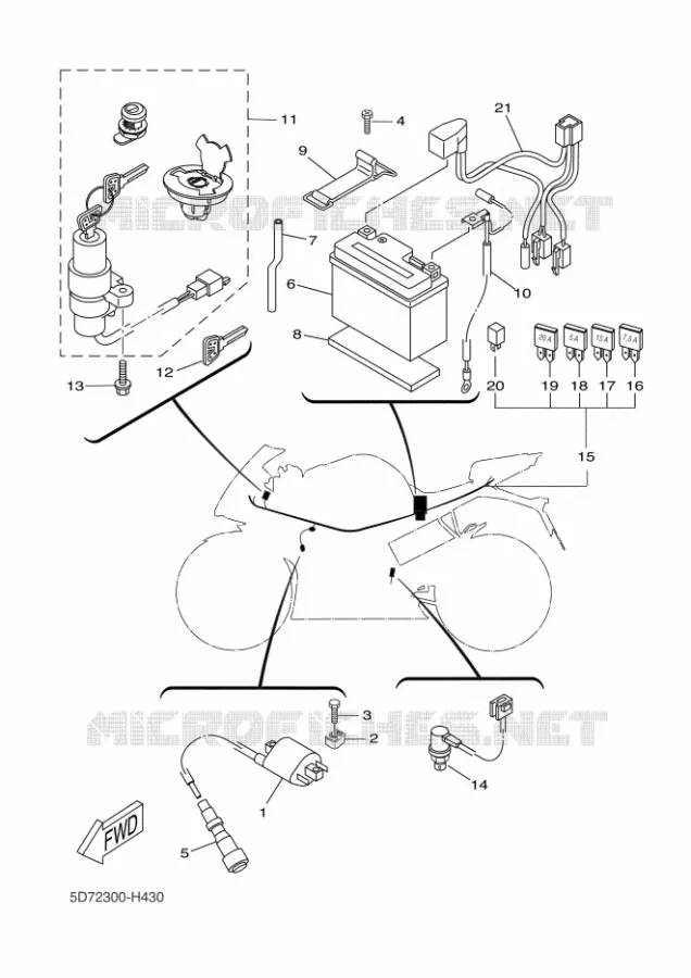 PARTIE ELECTRIQUE 1 Yamaha MOTO 125 2009 R125  YZF-R125