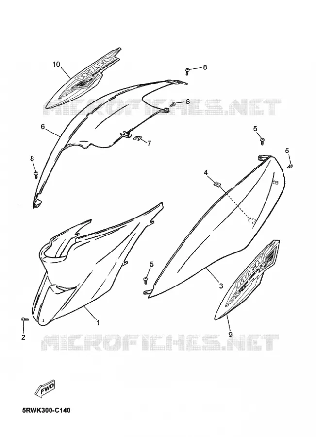 COUVERCLE LATERAL Yamaha SCOOTER 50 2010 MACH  CS50Z MACH G LIQUIDE