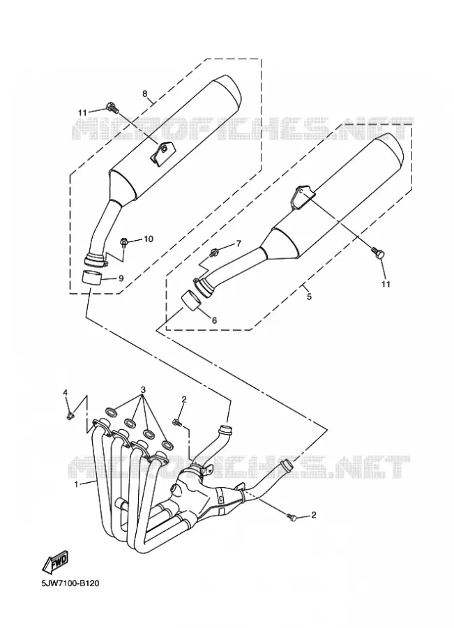ECHAPPEMENT Yamaha MOTO 1300 2010 FJR AS  FJR1300AS