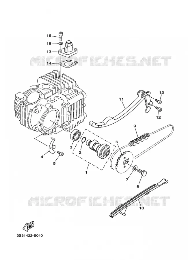 ARBRE A CAMES / CHAINE DE DISTRIBUTION Yamaha MOTO 110 2010 TTR  TT-R110E