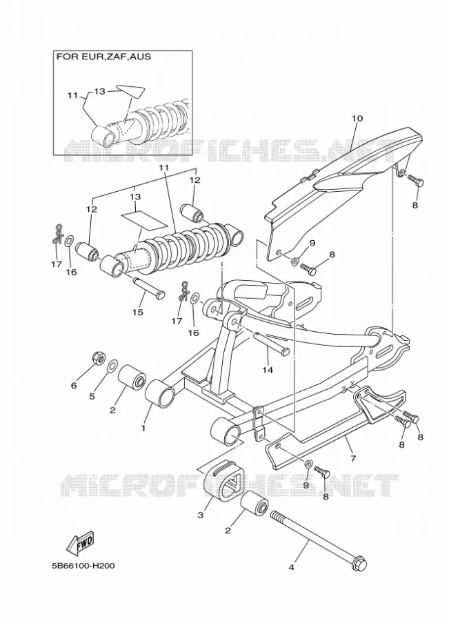 BRAS OSCILLANT / AMORTISSEUR Yamaha MOTO 110 2010 TTR  TT-R110E