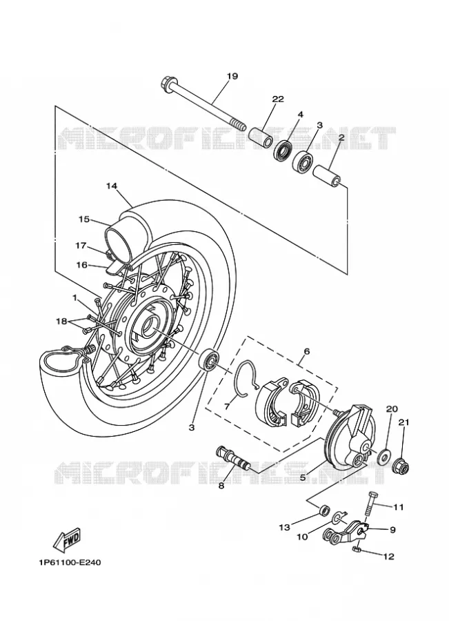 ROUE AVANT Yamaha MOTO 50 2010 TTR  TT-R50E