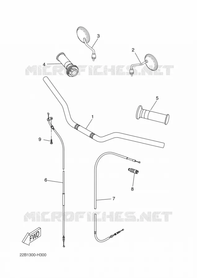 GUIDON ET CABLES Yamaha MOTO 125 2010 WR-X  WR125X