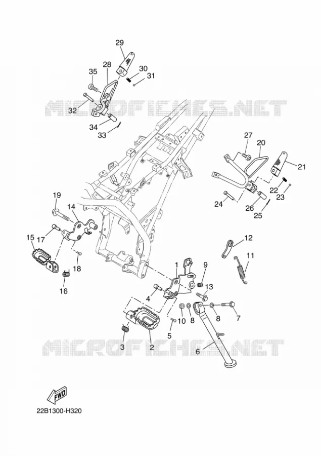 SUPPORT / REPOSE PIEDS Yamaha MOTO 125 2010 WR-X  WR125X