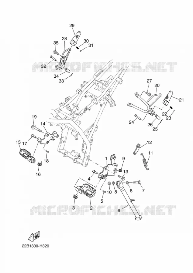 SUPPORT / REPOSE PIEDS Yamaha MOTO 125 2010 WR-X  WR125X
