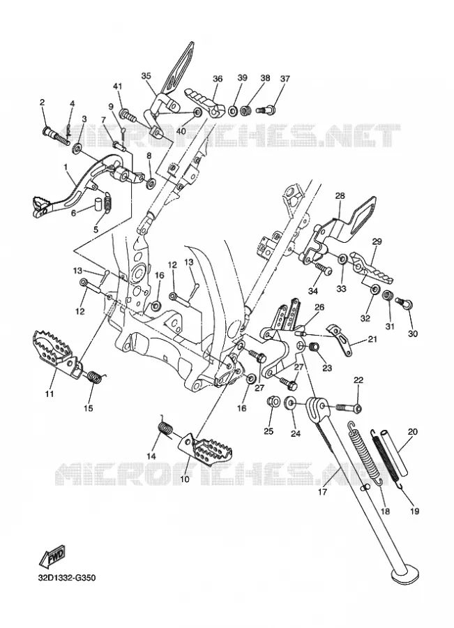 SUPPORT / REPOSE PIEDS Yamaha MOTO 250 2010 WRR  WR250R