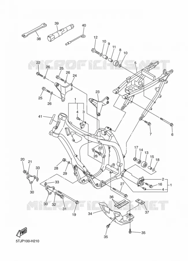 CADRE Yamaha MOTO 450 2010 WRF  WR450F