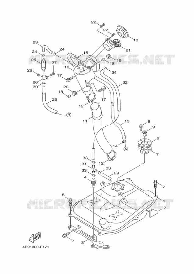 RESERVOIR A ESSENCE Yamaha SCOOTER 125 2010 FLAME X  XC125 FLAME X