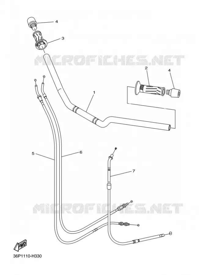 GUIDON ET CABLES Yamaha MOTO 600 2010 XJ6 DIVERSION  XJ6F